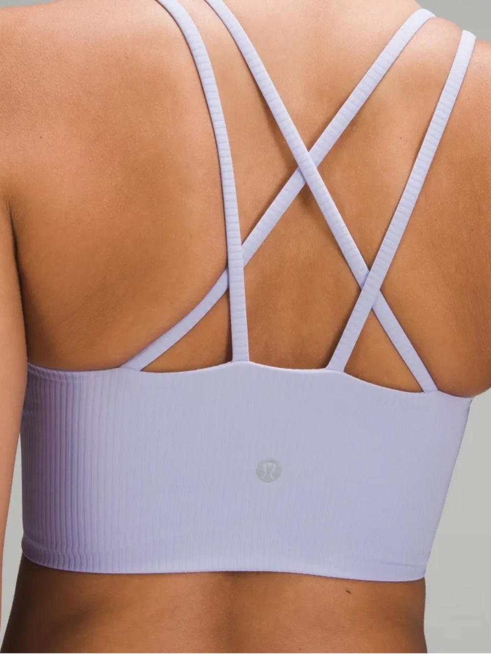 lululemon athletica like a cloud ribbed long-line sports bra lilac smoke